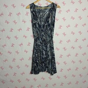 Elegant Blue Patterned Women's Dress